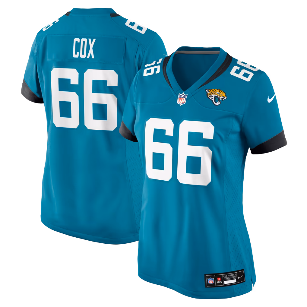 Women's Jacksonville Jaguars Eli Cox Nike Teal Team Game Jersey - ujerseystore