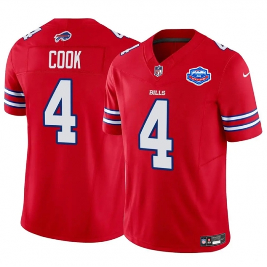 Men's Buffalo Bills #4 James Cook Red 2025 F.U.S.E. With Farewell Vapor Untouchable Limited Football Stitched Jersey - Ujersey