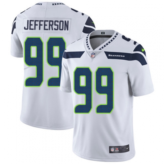 Men's Nike Seattle Seahawks #99 Quinton Jefferson White Vapor Untouchable Limited Player NFL Jersey - Ujersey
