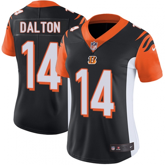 Women's Nike Cincinnati Bengals #14 Andy Dalton Vapor Untouchable Limited Black Team Color NFL Jersey - Ujersey
