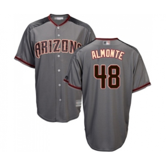 Men's Arizona Diamondbacks #48 Abraham Almonte Replica Grey Road Cool Base Baseball Jersey - Ujersey