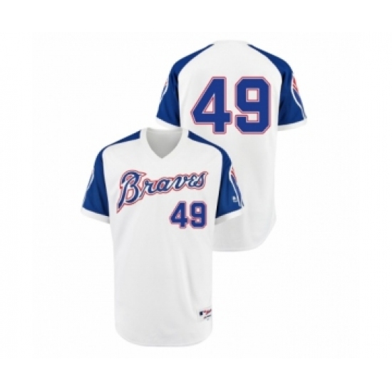 Youth Atlanta Braves #49 Turn Back the Clock Julio Teheran White 1974 Authentic Jersey - Ujersey