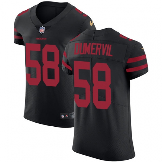 Men's Nike San Francisco 49ers #58 Elvis Dumervil Black Alternate Vapor Untouchable Elite Player NFL Jersey - Ujersey