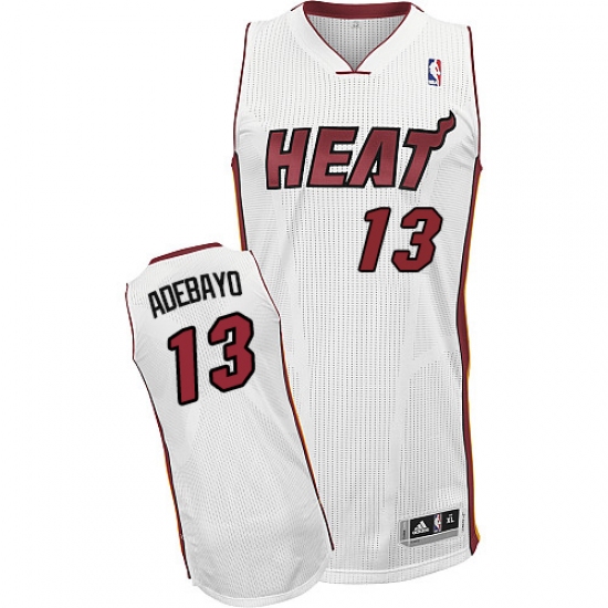 Men's Adidas Miami Heat #13 Edrice Adebayo Authentic White Home NBA Jersey - Ujersey