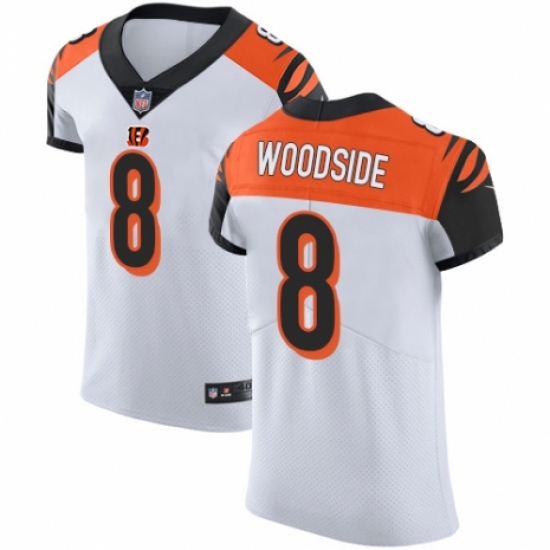 Men's Nike Cincinnati Bengals #8 Logan Woodside White Vapor Untouchable Elite Player NFL Jersey