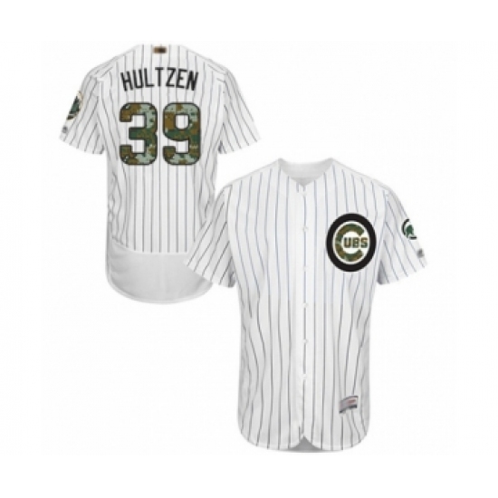 Men's Chicago Cubs #39 Danny Hultzen Authentic White 2016 Memorial Day Fashion Flex Base Baseball Player Jersey - Ujersey