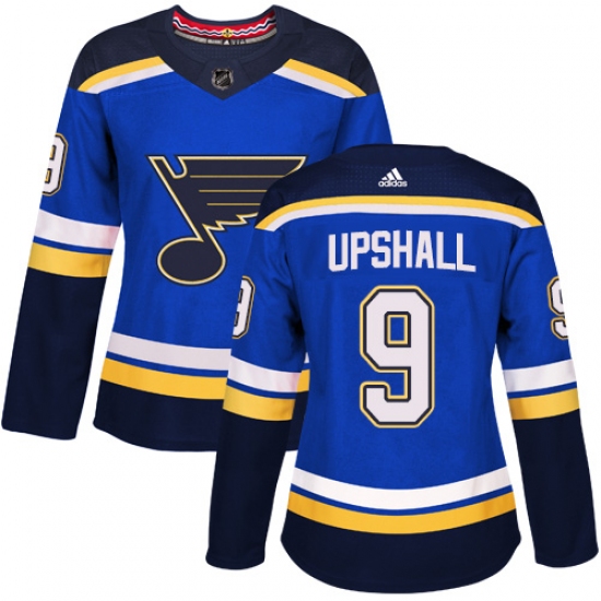 Women's Adidas St. Louis Blues #9 Scottie Upshall Premier Royal Blue Home NHL Jersey - Ujersey