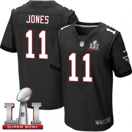 Men's Nike Atlanta Falcons #11 Julio Jones Elite Black Alternate Super Bowl LI 51 NFL Jersey - Ujersey