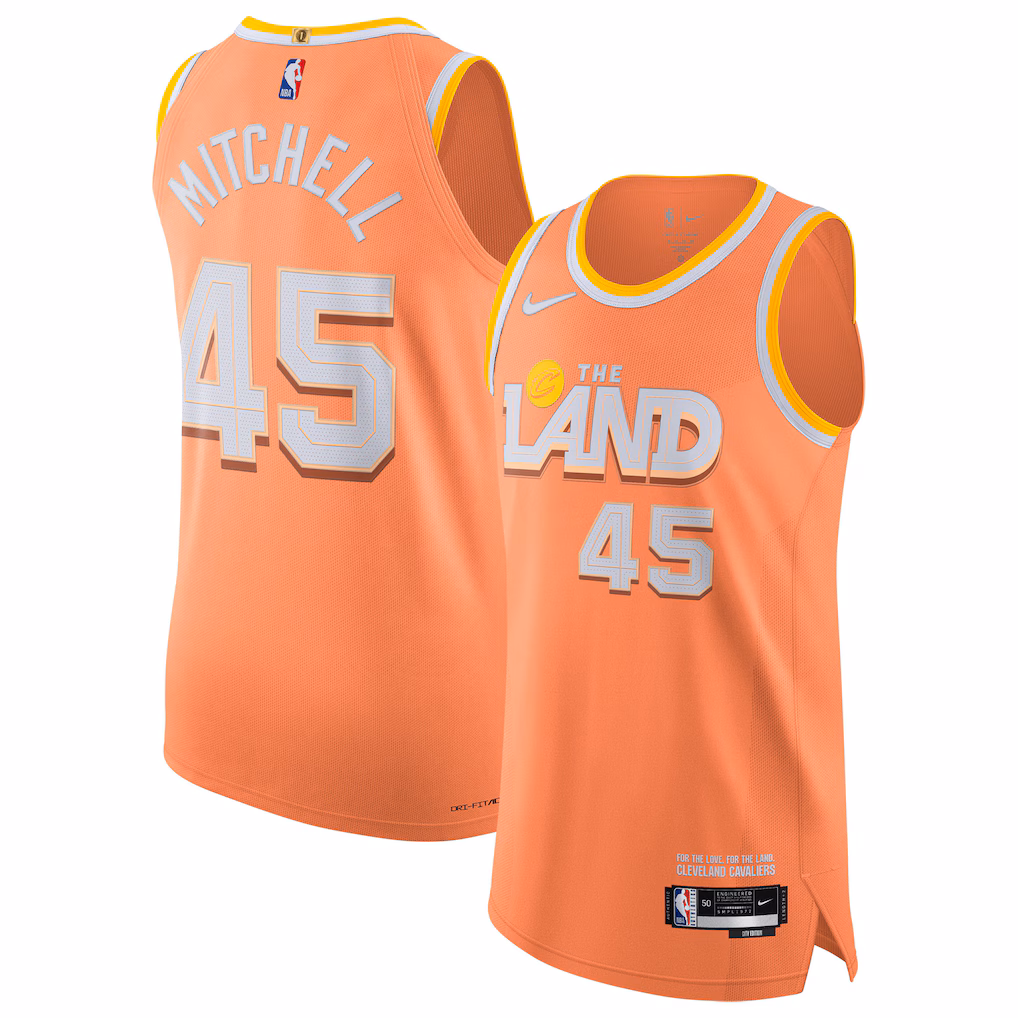 Unisex Cleveland Cavaliers Donovan Mitchell Nike Orange 2025/26 Authentic Jersey - City Edition - ujerseystore