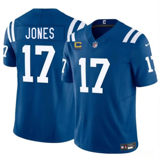 Men's Indianapolis Colts #17 Riley Leonard Blue 2025 F.U.S.E. With 4-Star C Vapor Limited Football Stitched Jersey - Ujersey