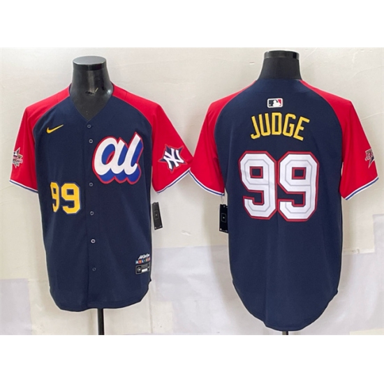 Men's American League #99 Aaron Judge Navy Red Alternate 2025 All-Star Edition Limited Stitched Baseball Jersey