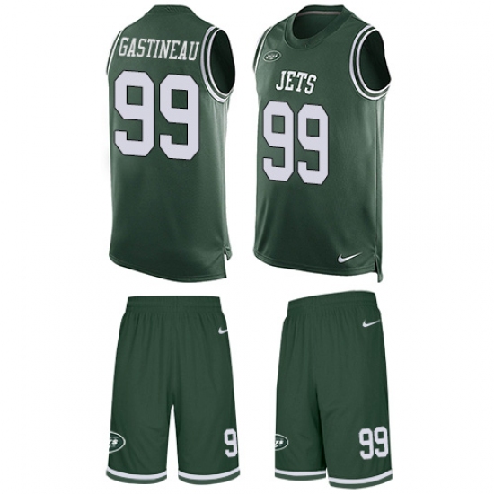 Men's Nike New York Jets #99 Mark Gastineau Limited Green Tank Top Suit NFL Jersey - Ujersey