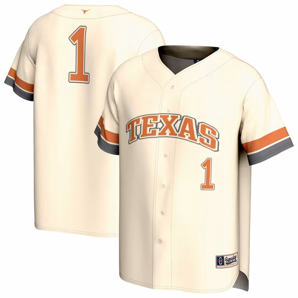 Youth GameDay Greats Cream Texas Longhorns Lightweight Collegiate Baseball Fashion Jersey