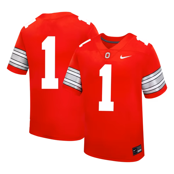 Youth Nike #1 Scarlet Ohio State Buckeyes Replica Football Jersey - U-jersey