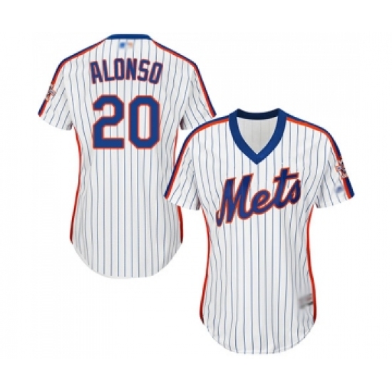 Women's New York Mets #20 Pete Alonso Authentic White Alternate Cool Base Baseball Jersey - Ujersey