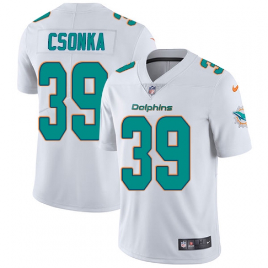 Men's Nike Miami Dolphins #39 Larry Csonka White Vapor Untouchable Limited Player NFL Jersey - Ujersey