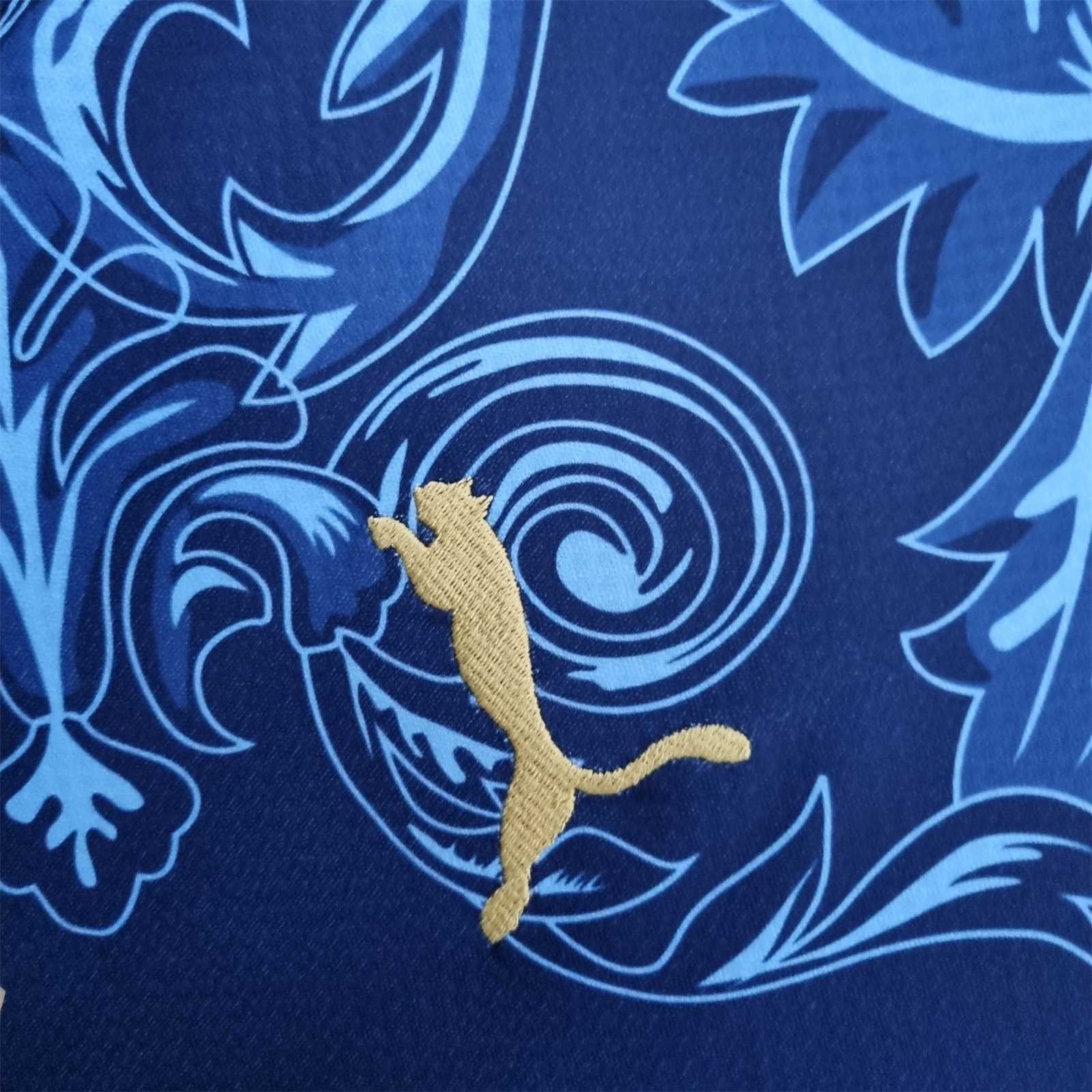 Italy Soccer Jersey x Versace Blue Special Edition Custom Shirt 2022 - ujerseystore