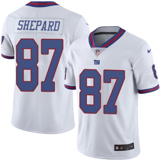 Men's Nike New York Giants #87 Sterling Shepard Limited White Rush Vapor Untouchable NFL Jersey - Ujersey