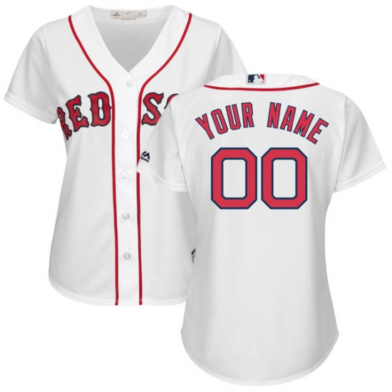 Women's Boston Red Sox Majestic White Home Cool Base Custom Jersey - Ujersey