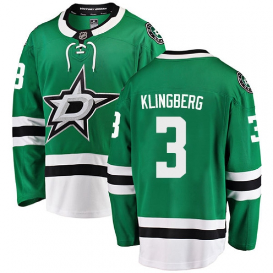 Men's Dallas Stars #3 John Klingberg Fanatics Branded Green Home Breakaway NHL Jersey - Ujersey