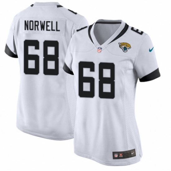 Women's Nike Jacksonville Jaguars #68 Andrew Norwell Game White NFL Jersey - Ujersey