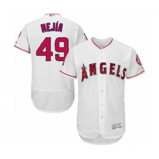 Men's Los Angeles Angels of Anaheim #49 Adalberto Mejia White Home Flex Base Authentic Collection Baseball Player Jersey - Ujersey