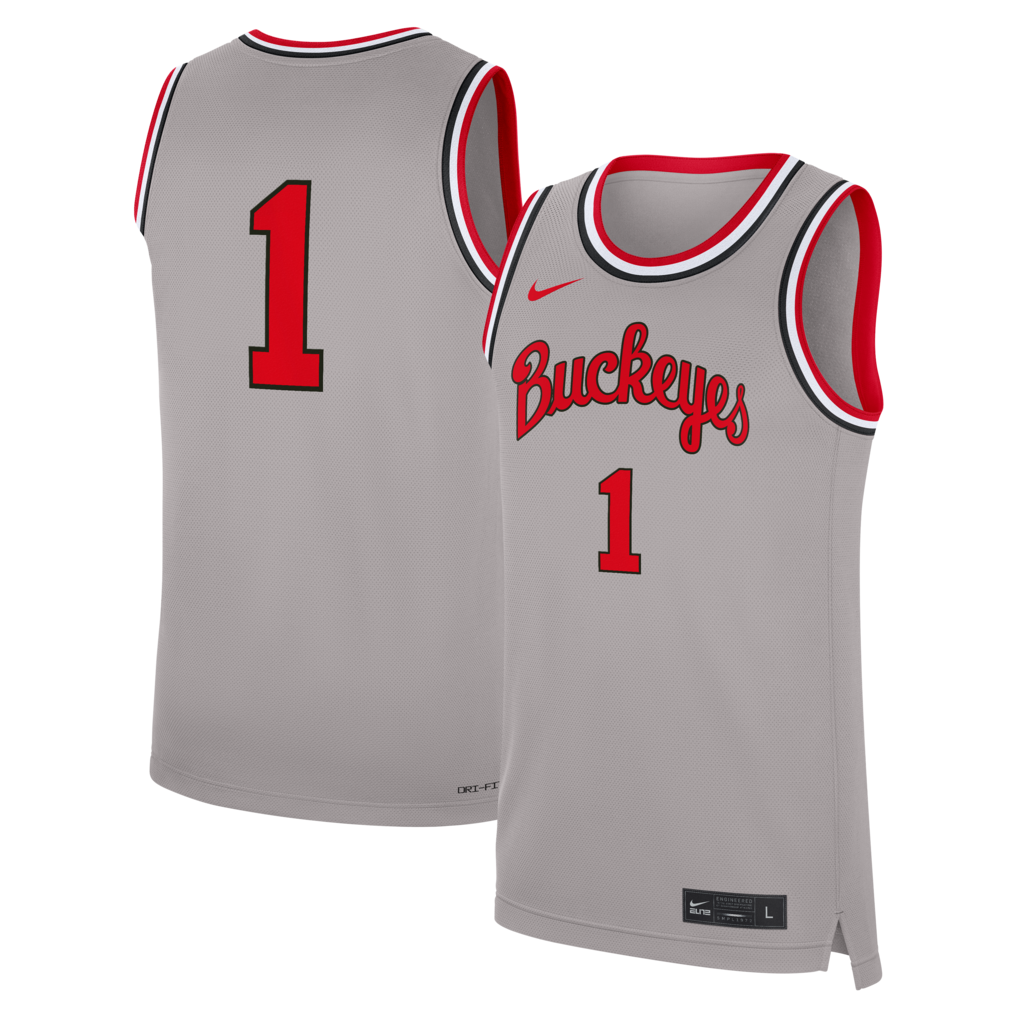 Men's Nike #1 Gray Ohio State Buckeyes Alternate Replica Basketball Jersey - Ujersey