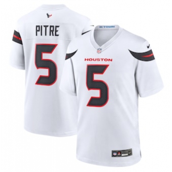 Men's Houston Texans #5 Jalen Pitre Nike White Game Jersey - Ujersey