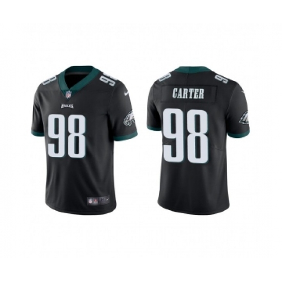 Men's Nike Philadelphia Eagles #98 Jalen Carter Black Vapor Untouchable Limited Stitched Jersey - Ujersey