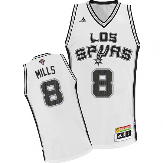 Men's Adidas San Antonio Spurs #8 Patty Mills Swingman White Latin Nights NBA Jersey - Ujersey