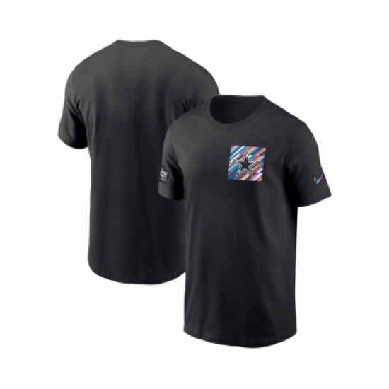 Men's Dallas Cowboys Black 2023 Crucial Catch Sideline Tri-Blend T-Shirt - Ujersey