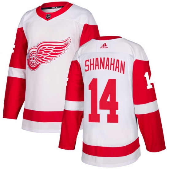 Men's Adidas Detroit Red Wings #14 Brendan Shanahan Authentic White Away NHL Jersey - Ujersey