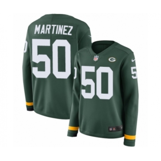 Women's Nike Green Bay Packers #52 Clay Matthews Limited Green Therma Long Sleeve NFL Jersey - Ujersey