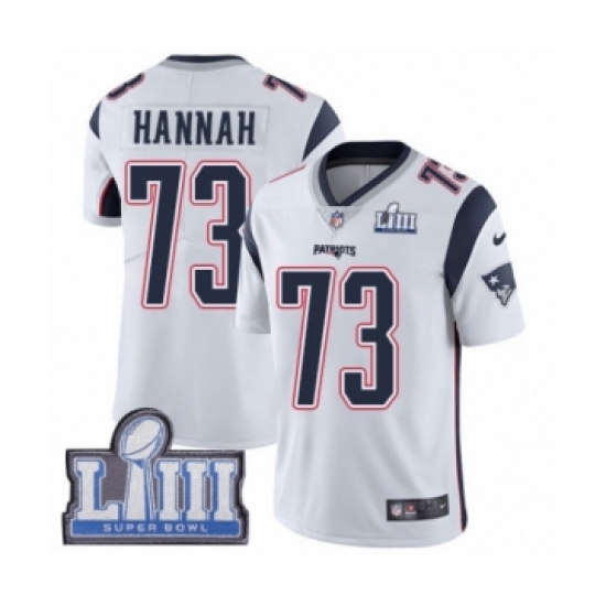 Youth Nike New England Patriots #73 John Hannah White Vapor Untouchable Limited Player Super Bowl LIII Bound NFL Jersey - Ujersey