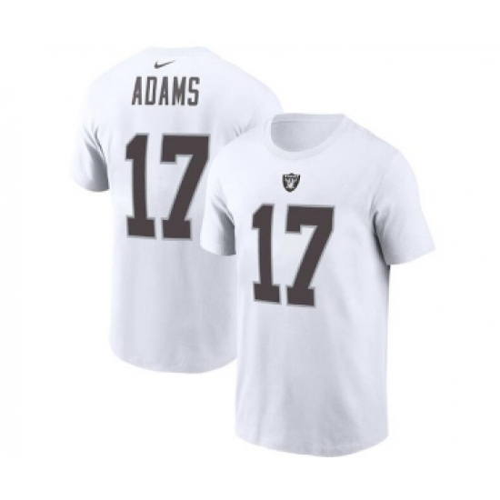 Men's Las Vegas Raiders #17 Davante Adams 2022 White Name & Number T-Shirt - Ujersey