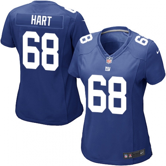 Women's Nike New York Giants #68 Bobby Hart Game Royal Blue Team Color NFL Jersey - Ujersey