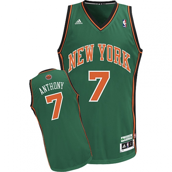 Men's Adidas New York Knicks #7 Carmelo Anthony Swingman Green NBA Jersey - Ujersey