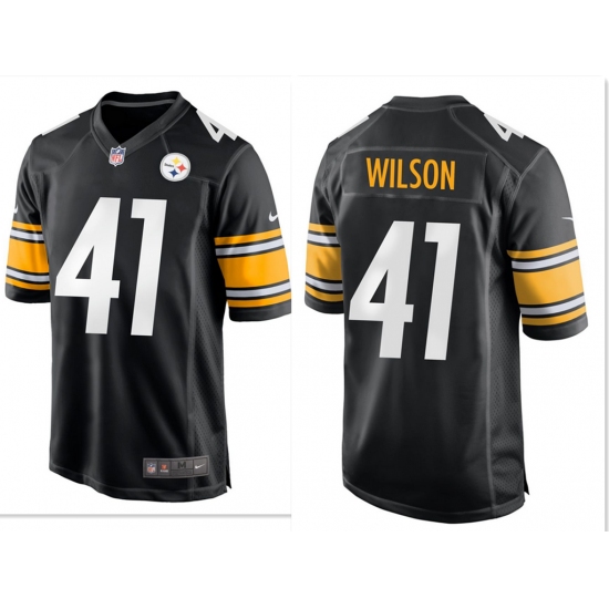 Men's Pittsburgh Steelers #41 Payton Wilson Black Replica Home Stitched Jersey - Ujersey