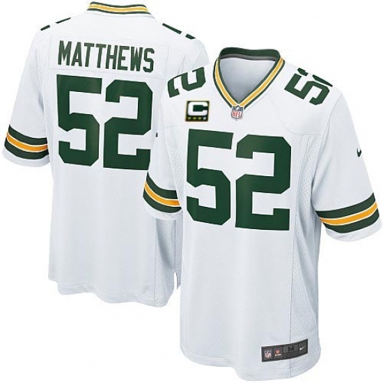 Youth Nike Green Bay Packers #52 Clay Matthews Elite White C Patch NFL Jersey - Ujersey