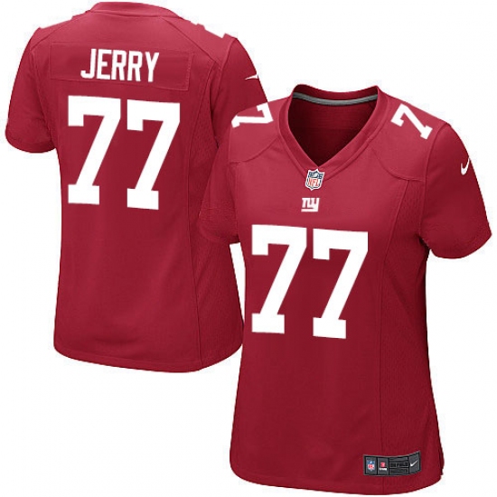 Women's Nike New York Giants #77 John Jerry Game Red Alternate NFL Jersey - Ujersey