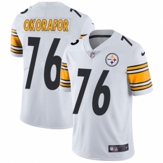 Youth Nike Pittsburgh Steelers #76 Chukwuma Okorafor White Vapor Untouchable Limited Player NFL Jersey - Ujersey