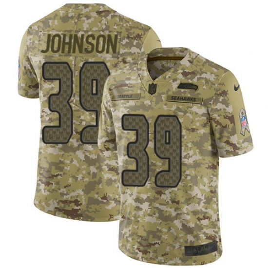 Youth Nike Seattle Seahawks #39 Dontae Johnson Limited Camo 2018 Salute to Service NFL Jersey - Ujersey