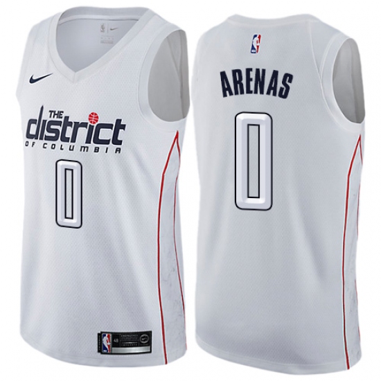 Men's Nike Washington Wizards #0 Gilbert Arenas Authentic White NBA Jersey - City Edition - Ujersey
