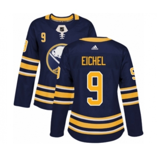 Women's Adidas Buffalo Sabres #9 Jack Eichel Authentic Navy Blue Home NHL Jersey - Ujersey