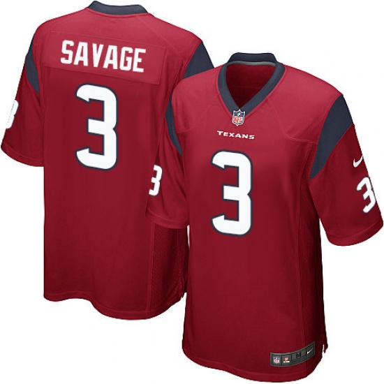 Men's Nike Houston Texans #3 Tom Savage Game Red Alternate NFL Jersey - Ujersey