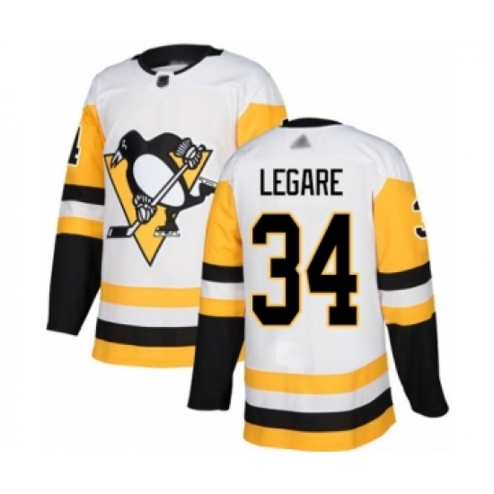 Men's Pittsburgh Penguins #34 Nathan Legare Authentic White Away Hockey Jersey - Ujersey