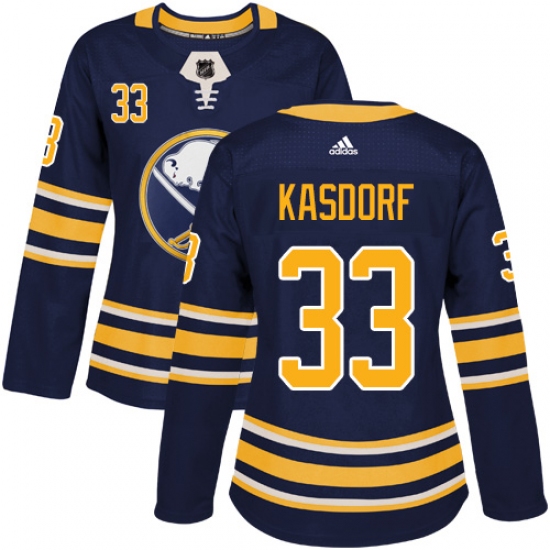 Women's Adidas Buffalo Sabres #33 Jason Kasdorf Authentic Navy Blue Home NHL Jersey - Ujersey
