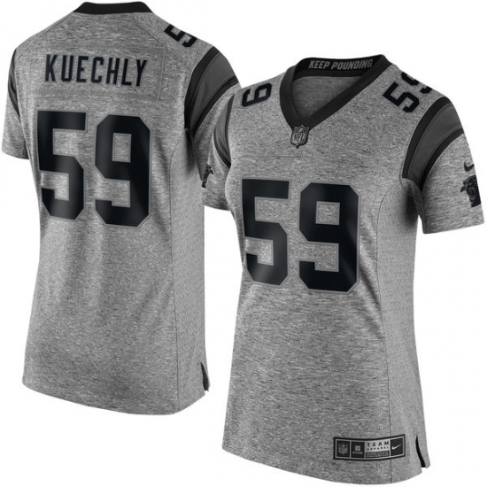 Women's Nike Carolina Panthers #59 Luke Kuechly Limited Gray Gridiron NFL Jersey - Ujersey