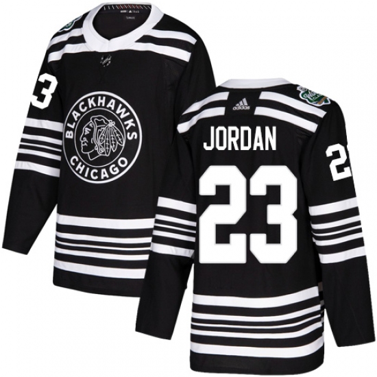 Men's Adidas Chicago Blackhawks #23 Michael Jordan Authentic Black 2019 Winter Classic NHL Jersey - Ujersey