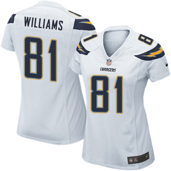 Women's Nike Los Angeles Chargers #81 Mike Williams Game White NFL Jersey - Ujersey